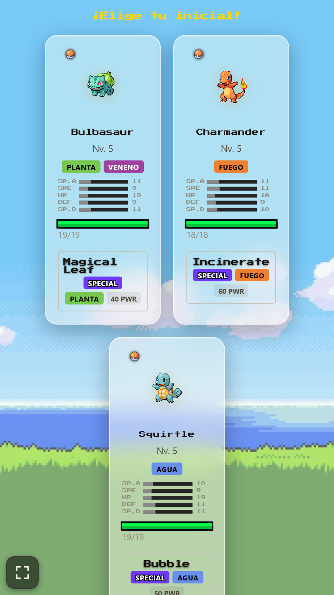 Pokelike screenshot — choose starter